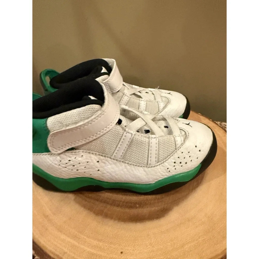 Nike Jordan‎ 6 Rings Toddler White/Green (323420 131) Sz 10C Lucky Green